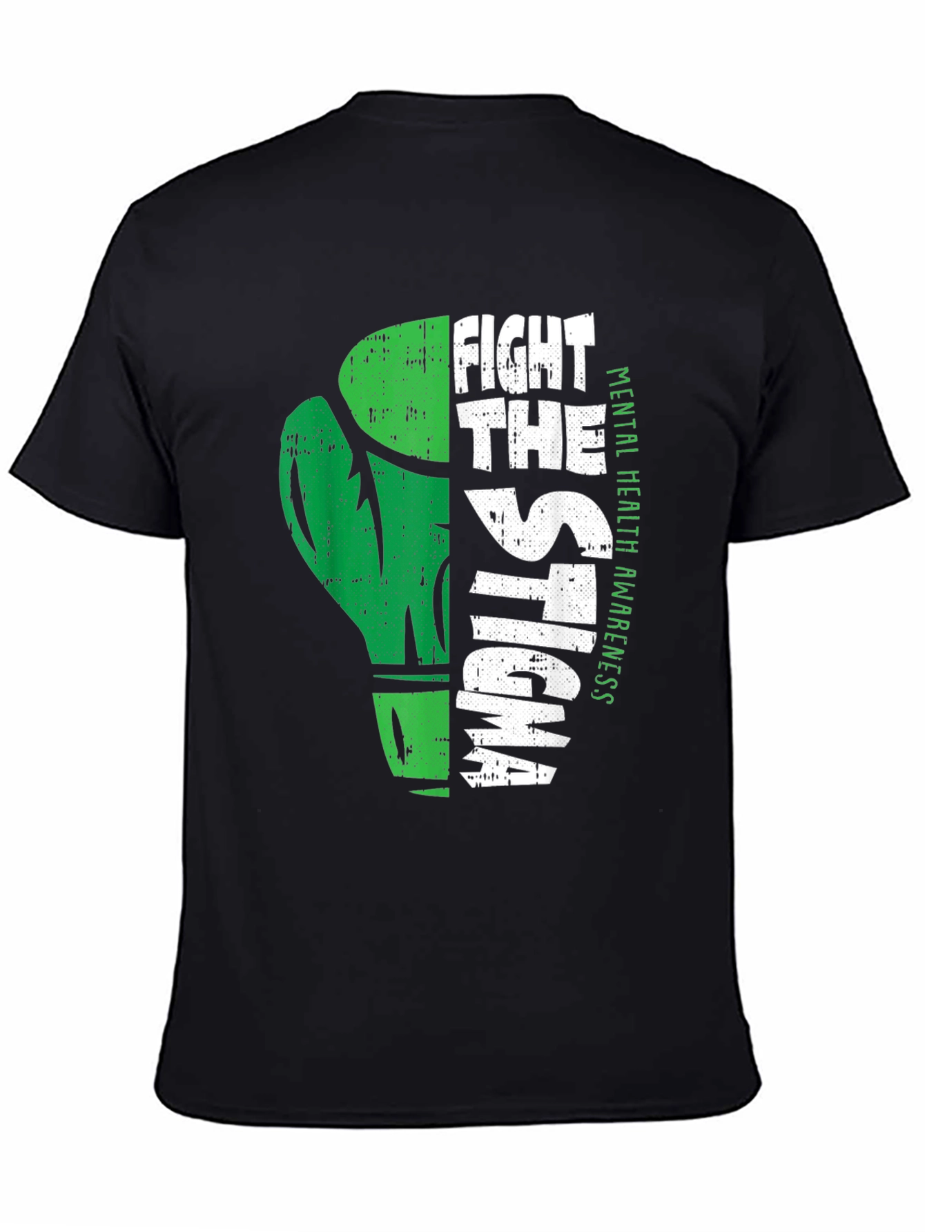 Fight The Stigma Mental Health Awareness Black T-Shirt