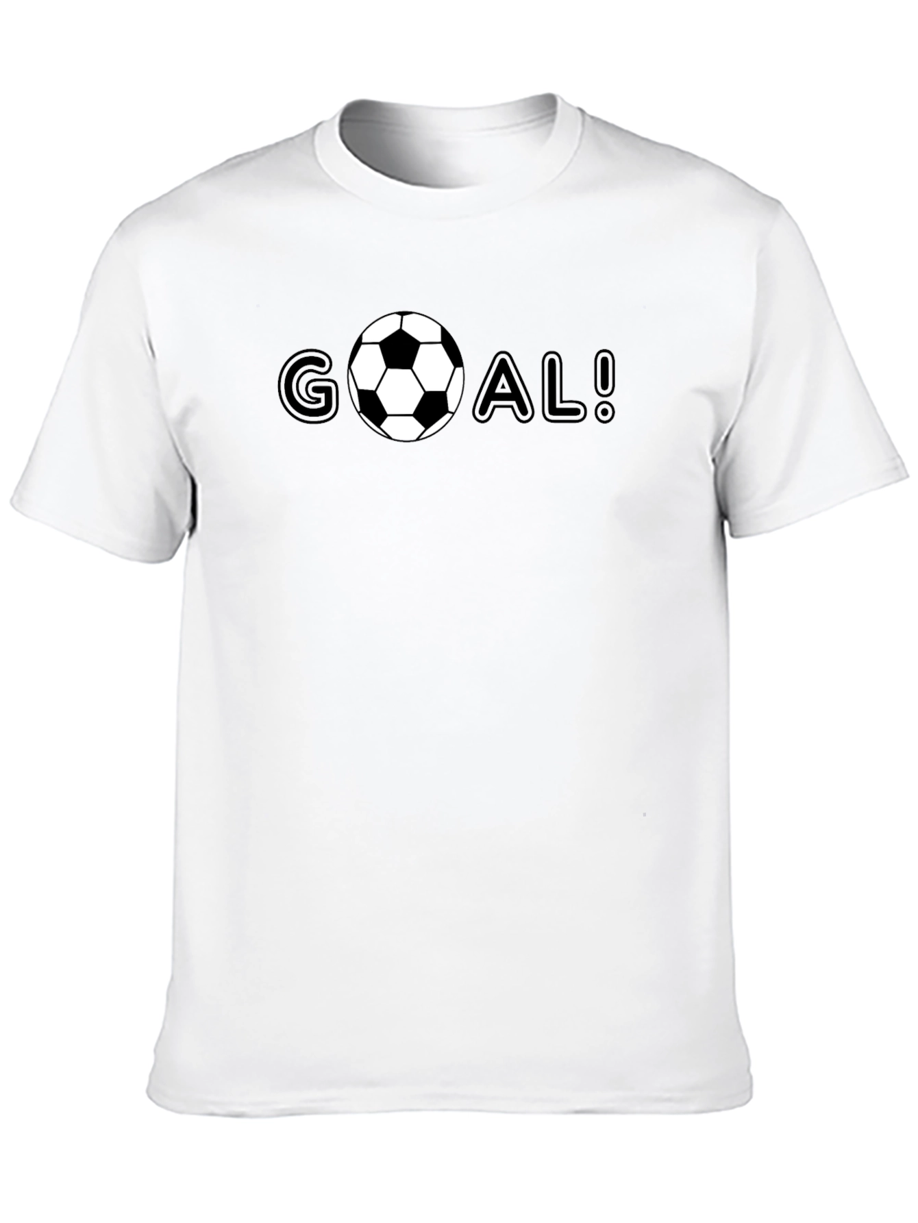 Goal! Soccer Ball Graphic Tee - Black Cotton T-Shirt