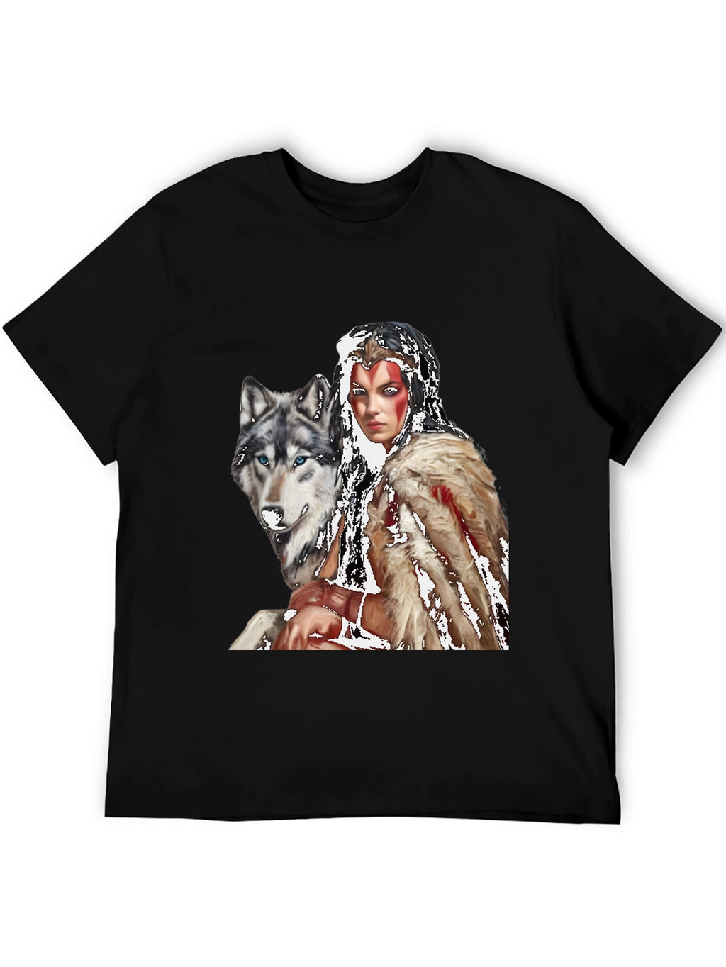 Wolf & Warrior T-Shirt - Black