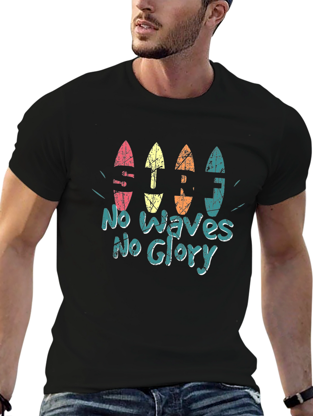 No Waves No Glory Surfboard Tee