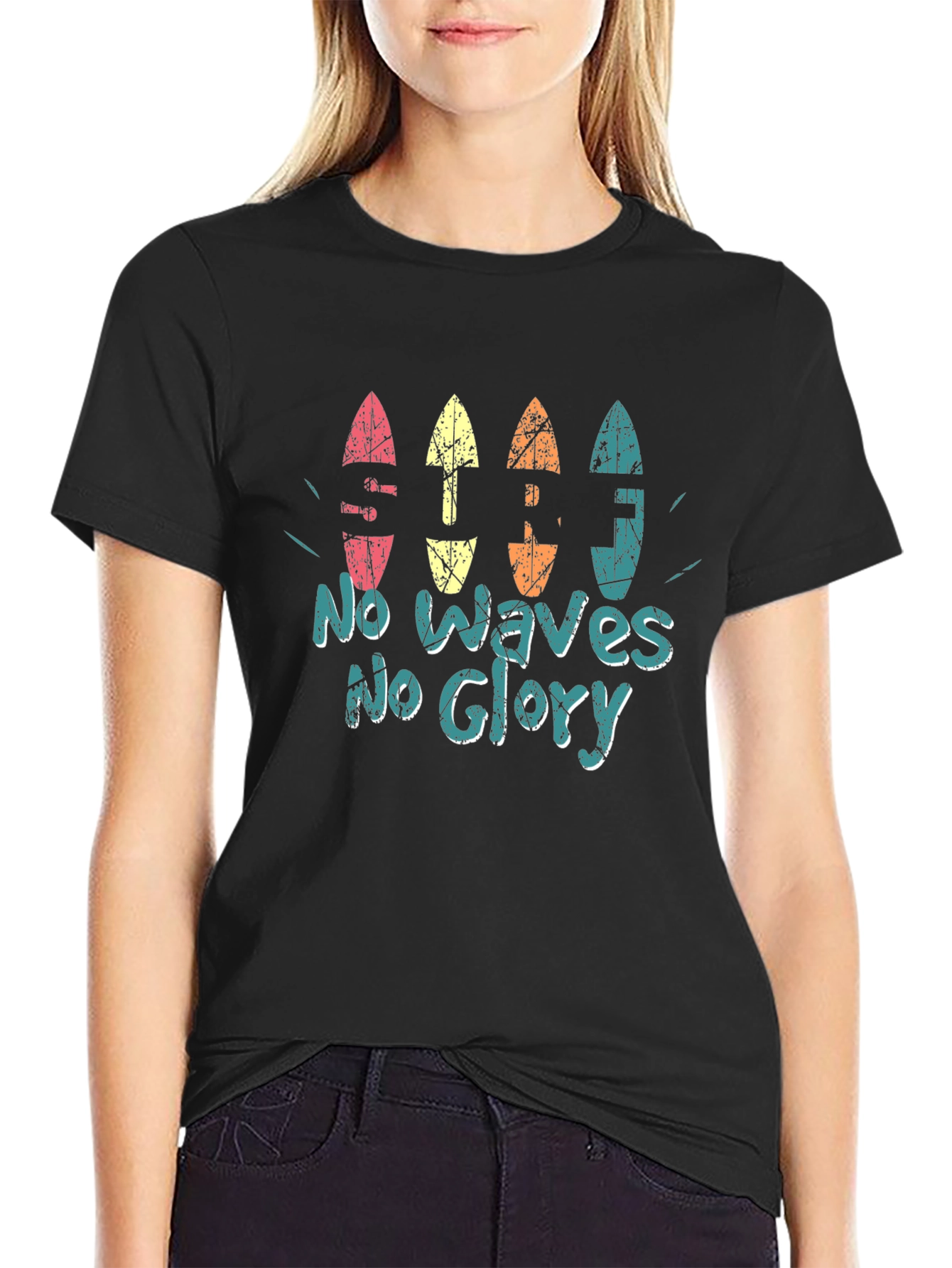 No Waves No Glory Surfboard Tee