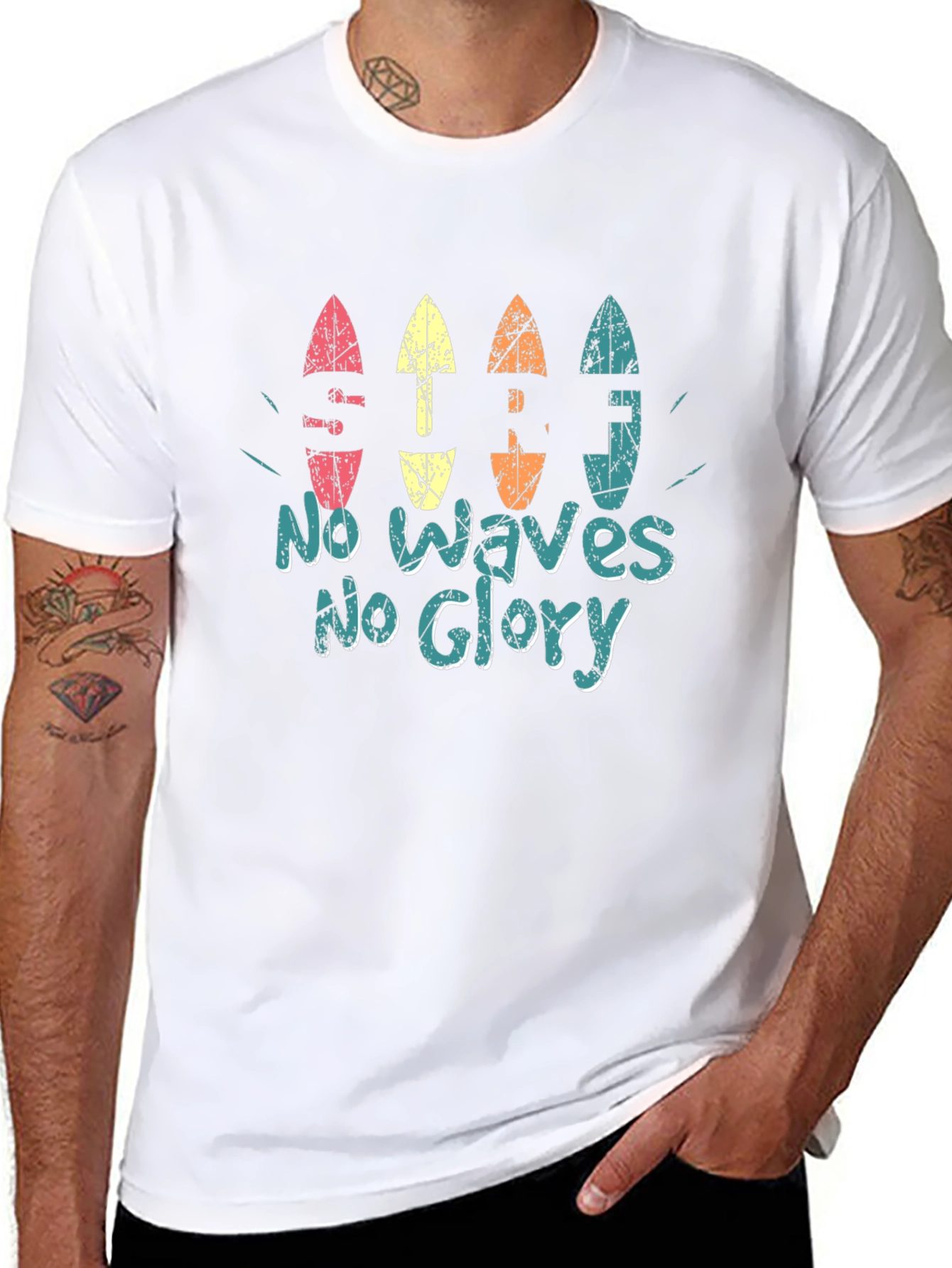 No Waves No Glory Surfboard Tee