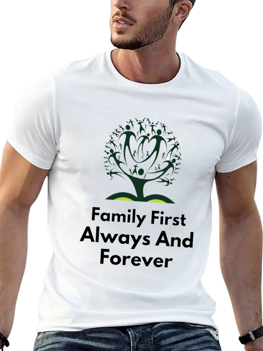 Family First T-Shirt - Tree Design