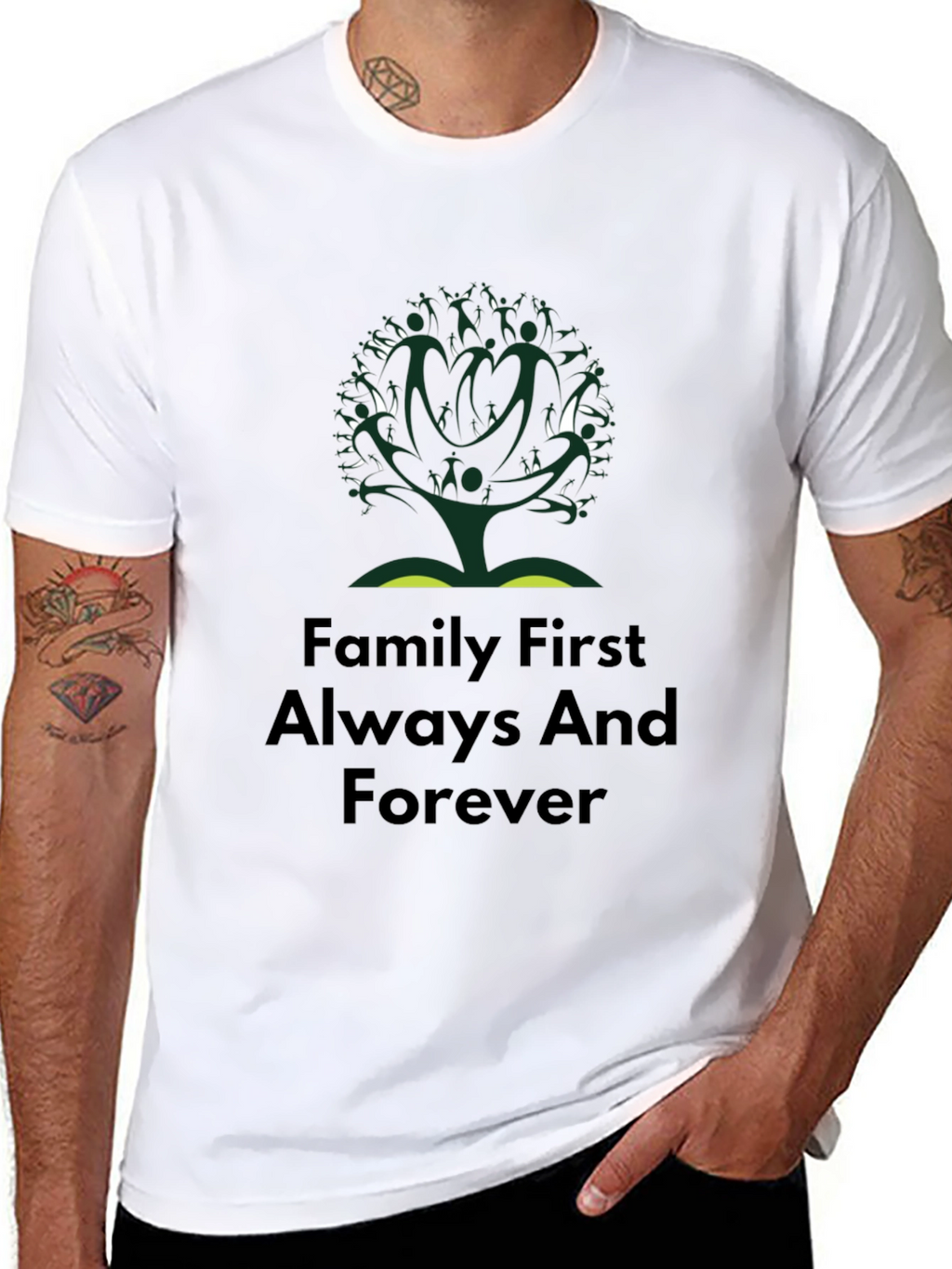 Family First T-Shirt - Tree Design