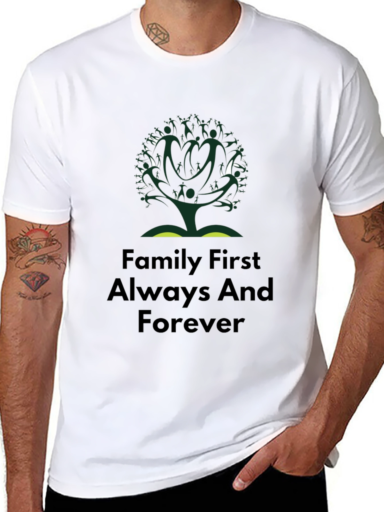 Family First T-Shirt - Tree Design