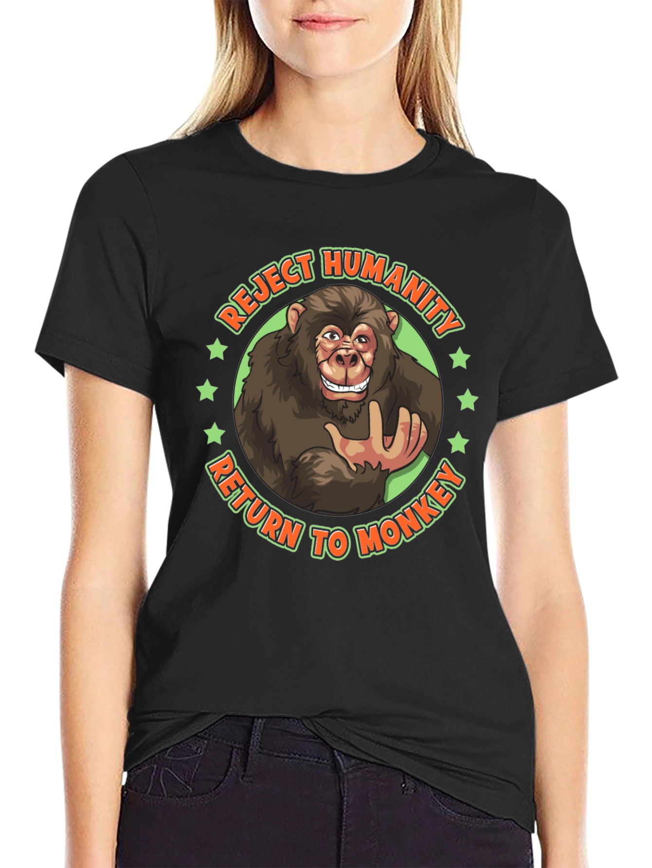 Reject Humanity Monkey Graphic Tee