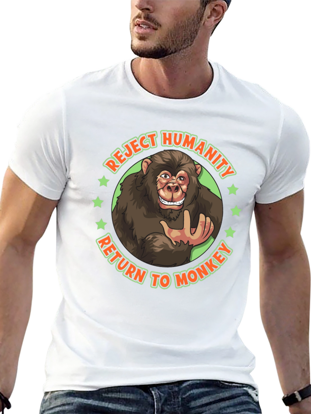 Reject Humanity Monkey Graphic Tee