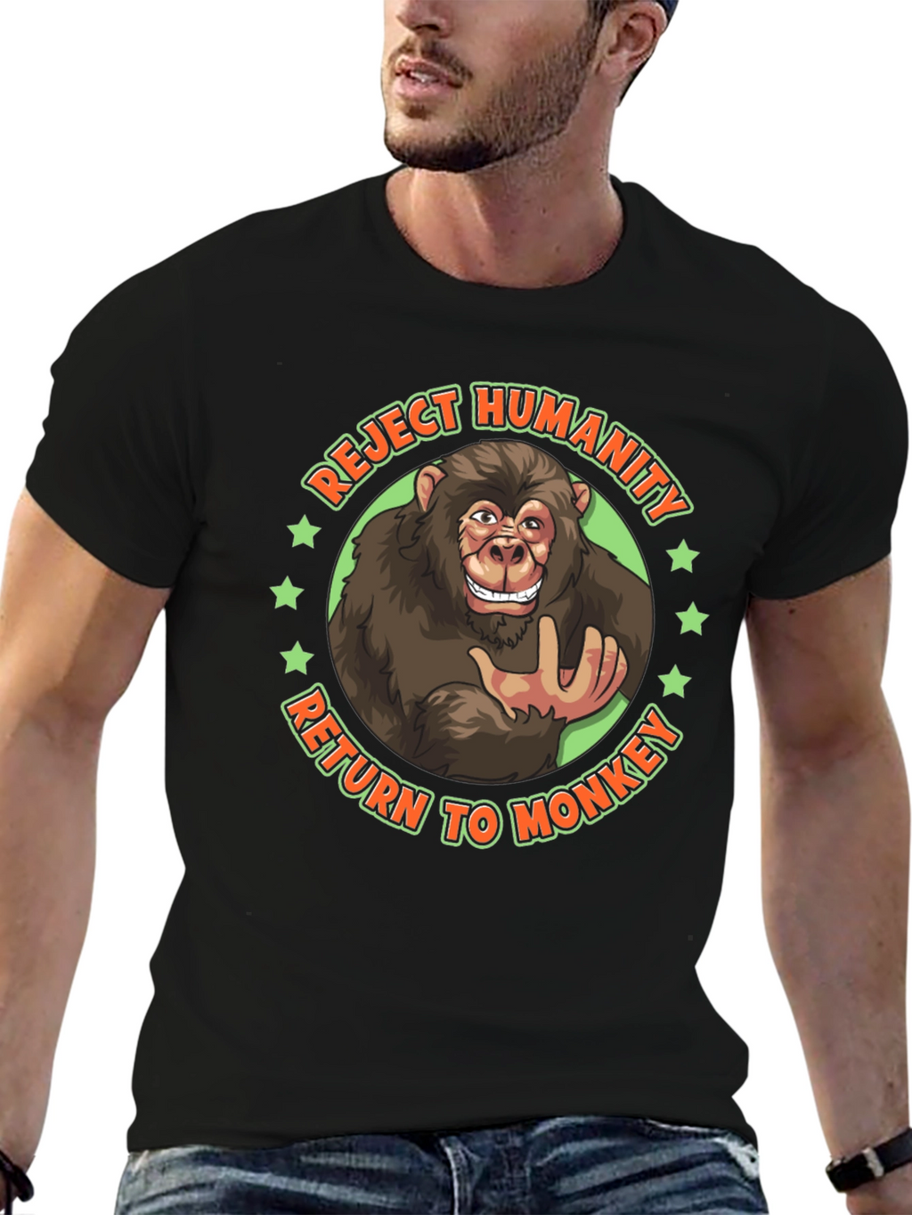 Reject Humanity Monkey Graphic Tee