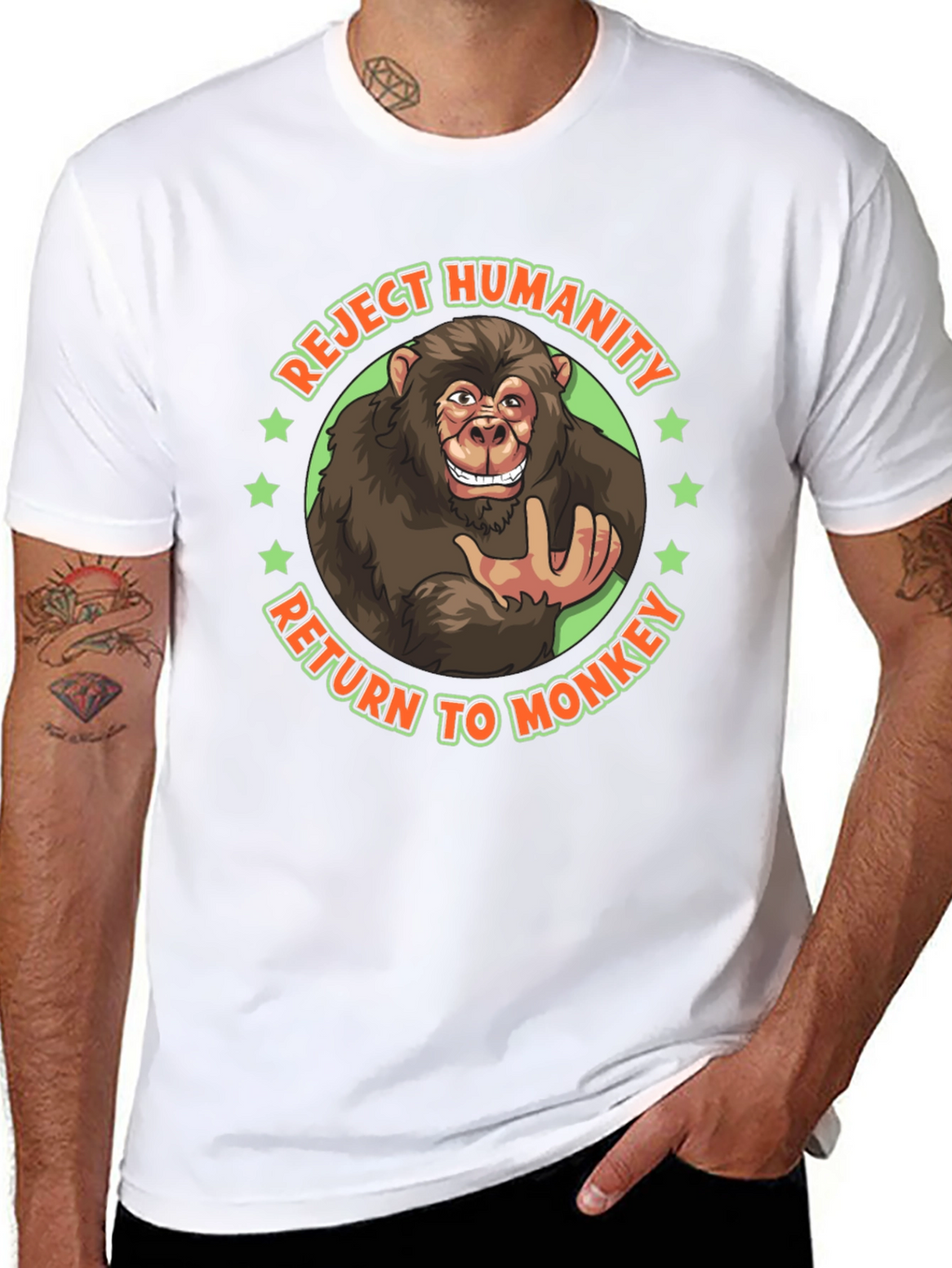 Reject Humanity Monkey Graphic Tee