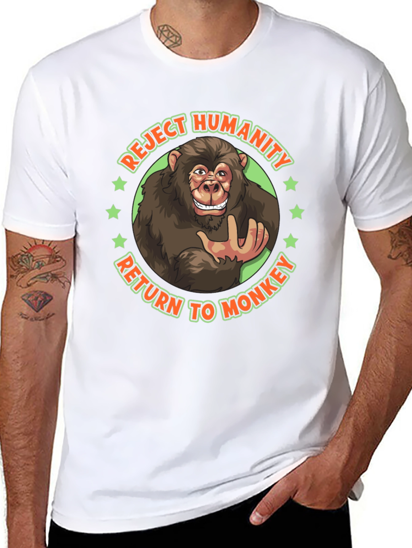 Reject Humanity Monkey Graphic Tee