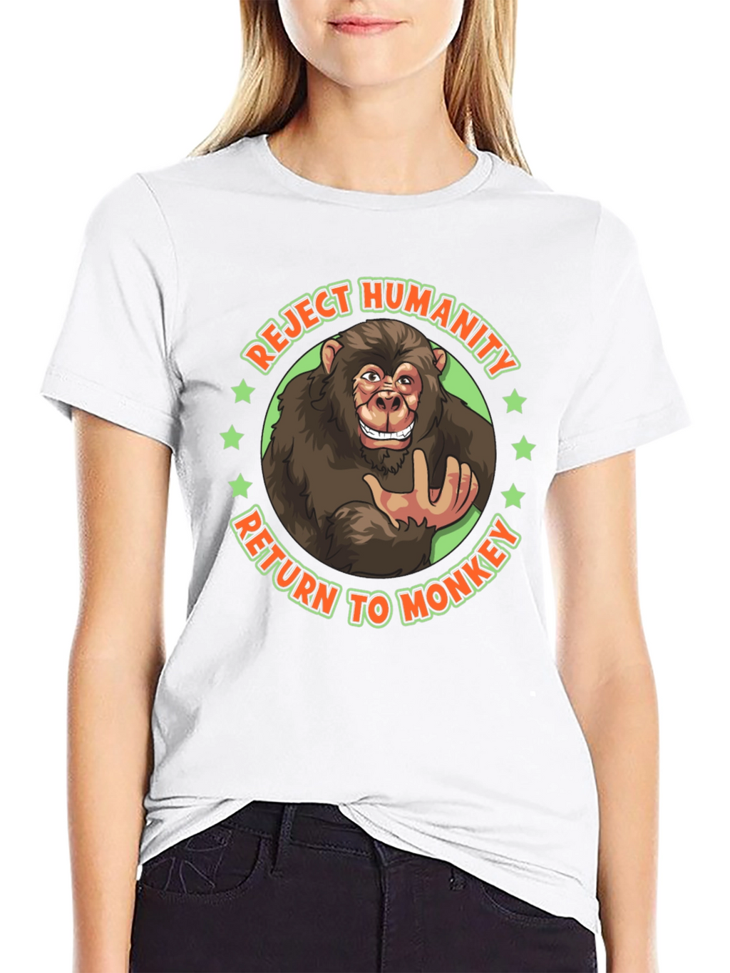 Reject Humanity Monkey Graphic Tee