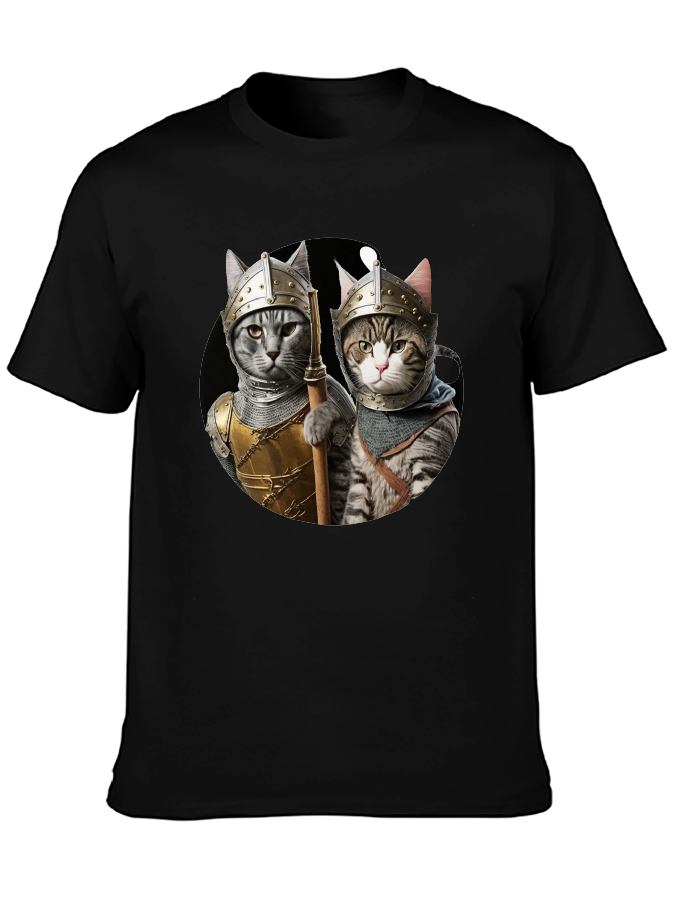 Knight Cats T-Shirt - Medieval Feline Warriors