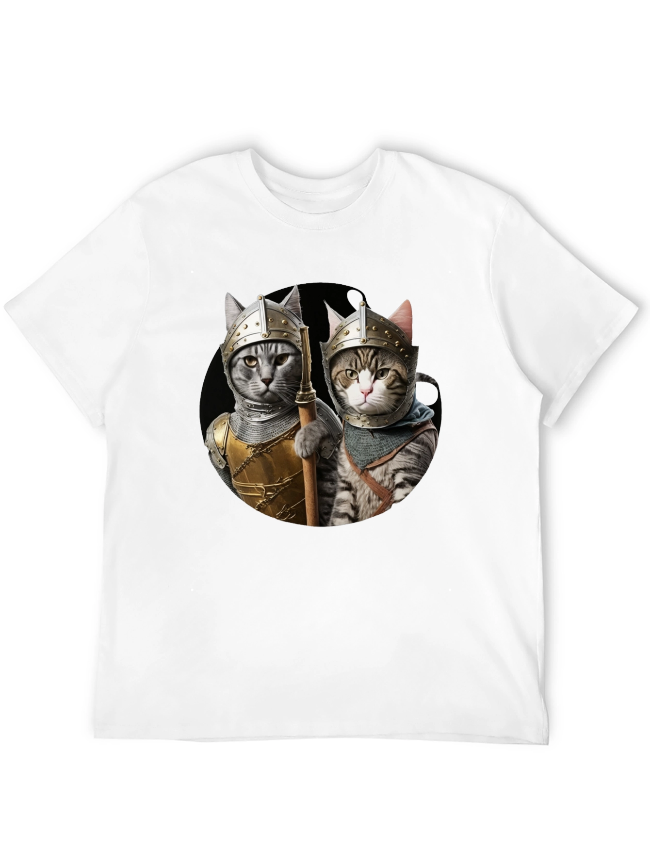 Knight Cats T-Shirt - Medieval Feline Warriors