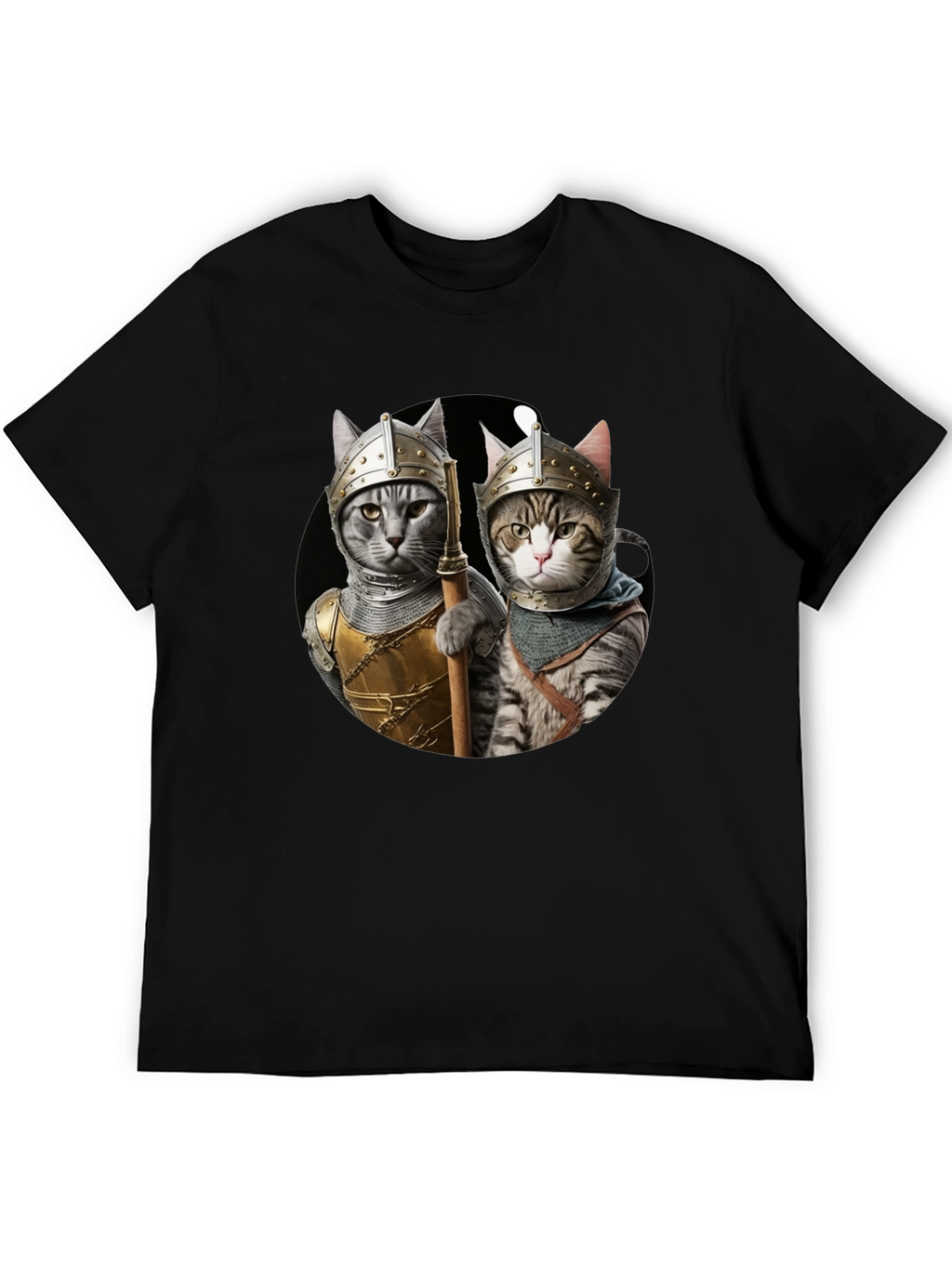 Knight Cats T-Shirt - Medieval Feline Warriors