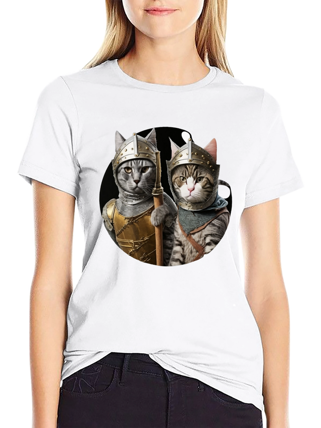 Knight Cats T-Shirt - Medieval Feline Warriors