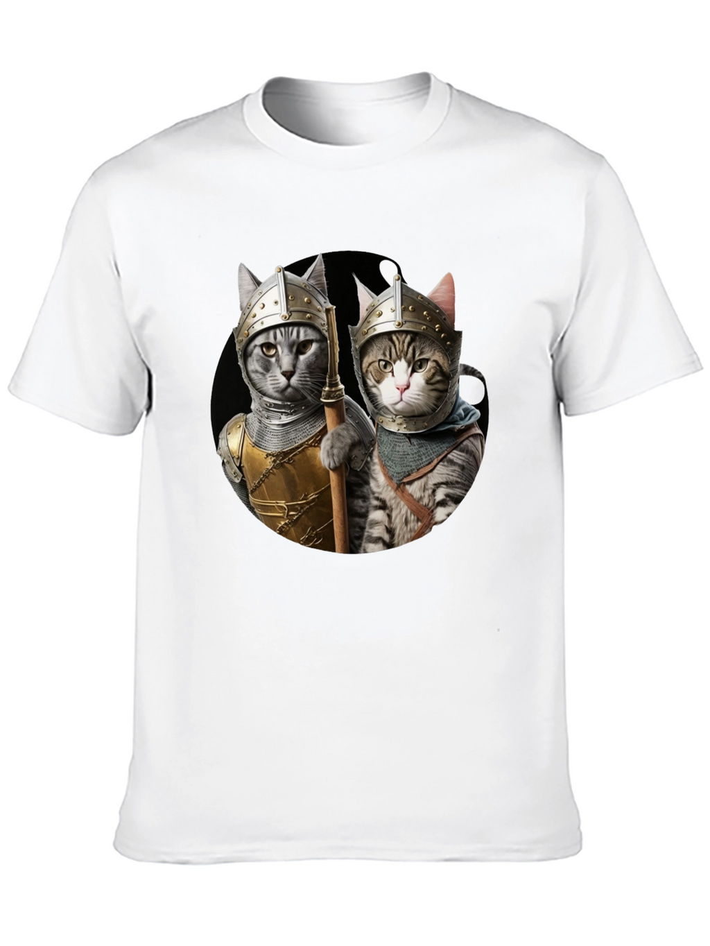 Knight Cats T-Shirt - Medieval Feline Warriors