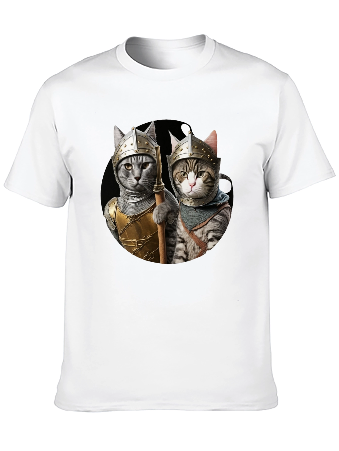 Knight Cats T-Shirt - Medieval Feline Warriors