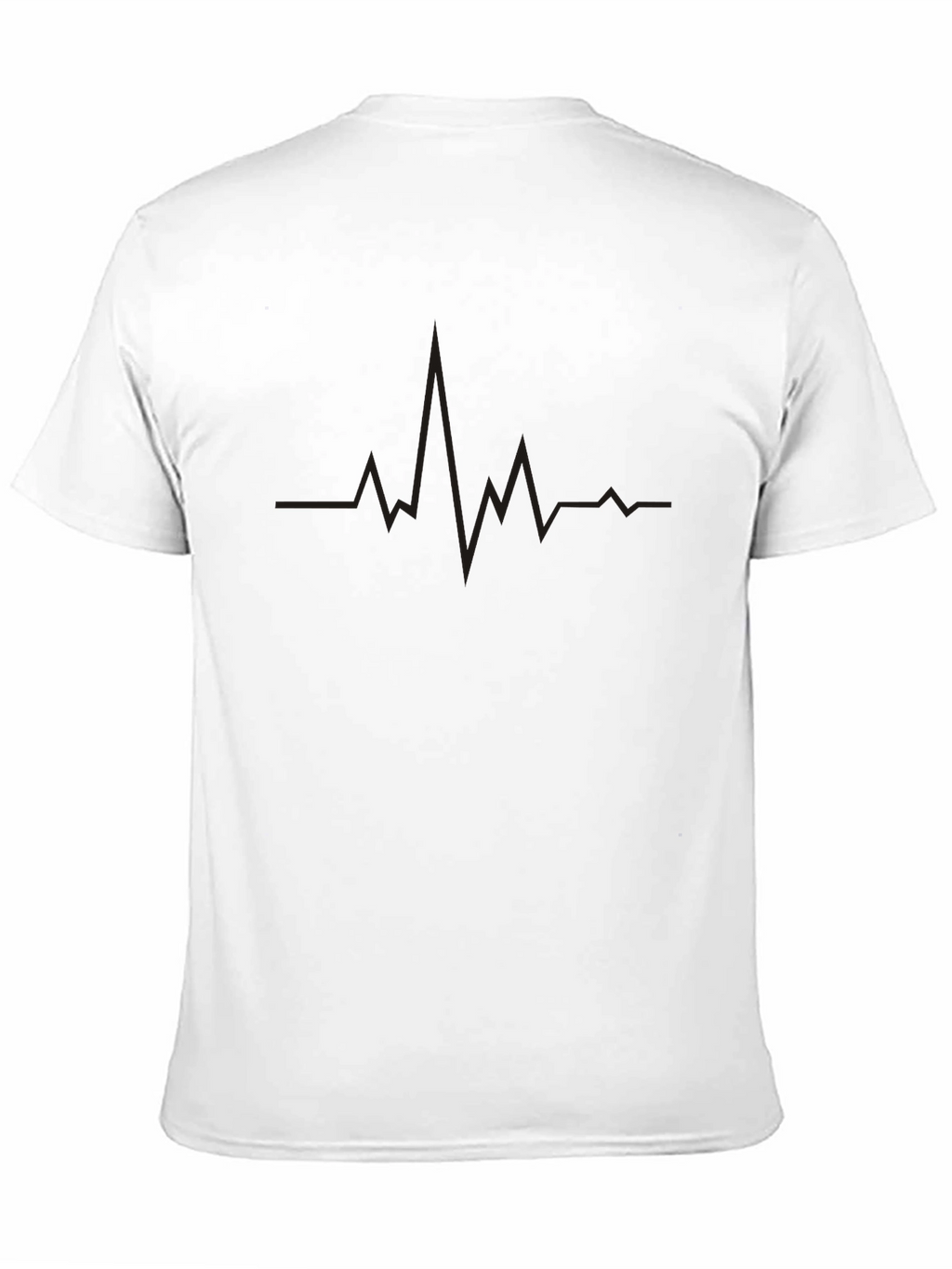 Mens Black Heartbeat Graphic T-Shirt