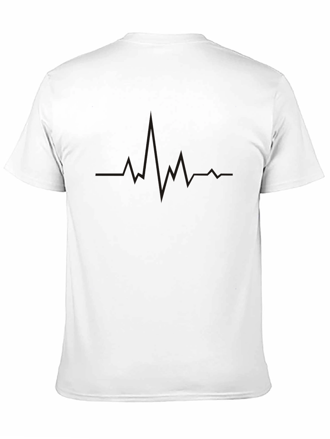 Mens Black Heartbeat Graphic T-Shirt