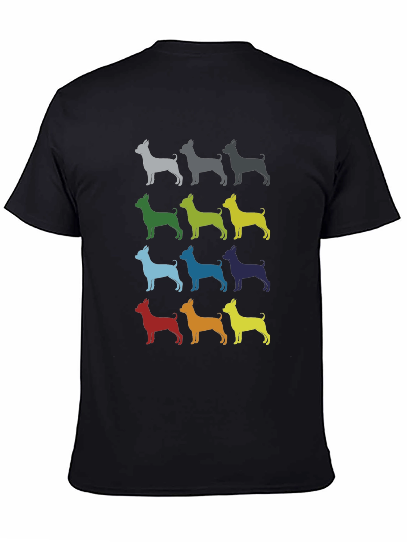 Colorful Dog Breed Graphic Print T-Shirt