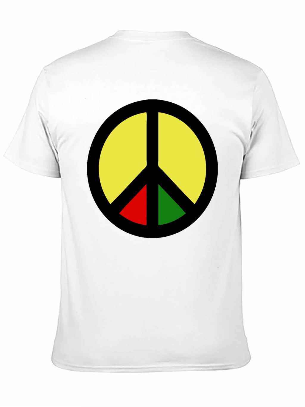 Rasta Peace Sign Graphic T-Shirt - Black