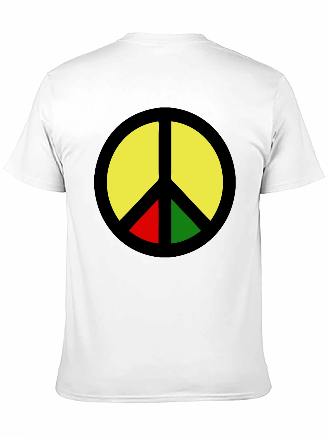 Rasta Peace Sign Graphic T-Shirt - Black
