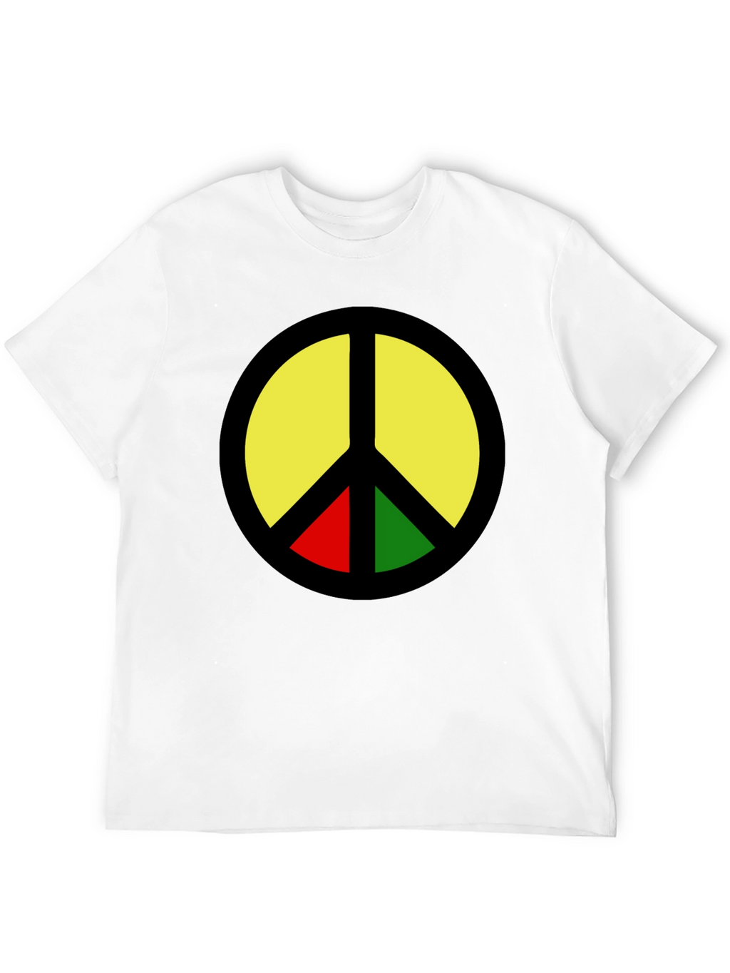 Rasta Peace Sign Graphic T-Shirt - Black