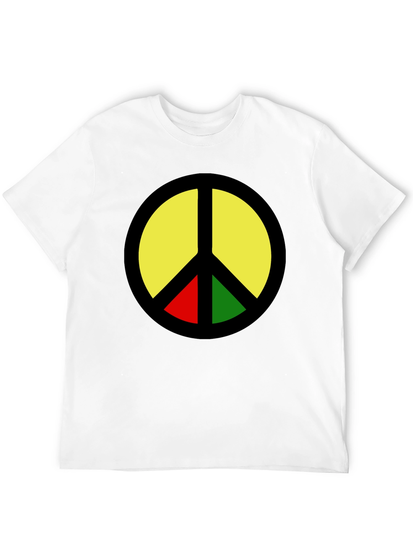 Rasta Peace Sign Graphic T-Shirt - Black