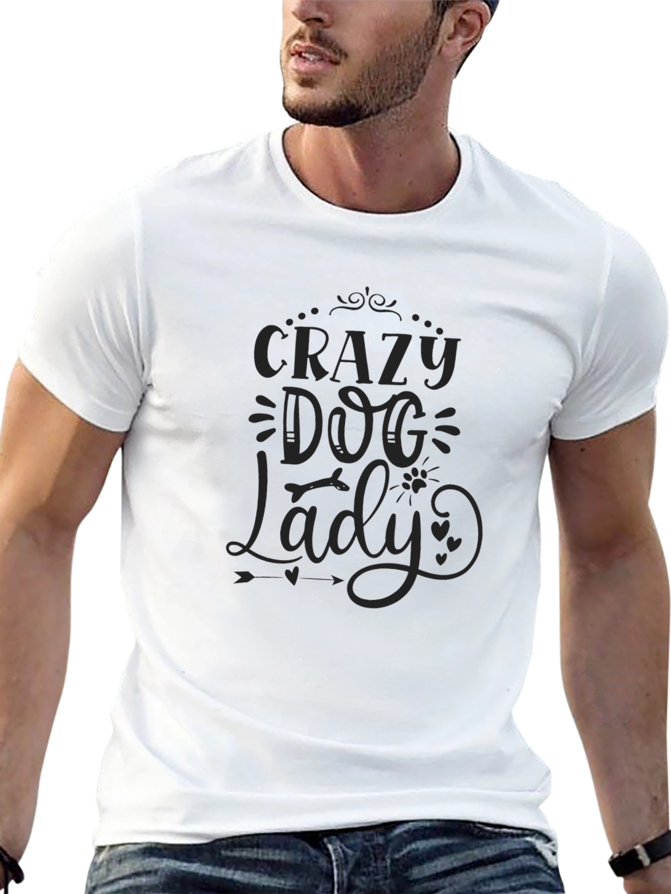 Crazy Dog Lady Graphic Tee - Classic Black T-Shirt