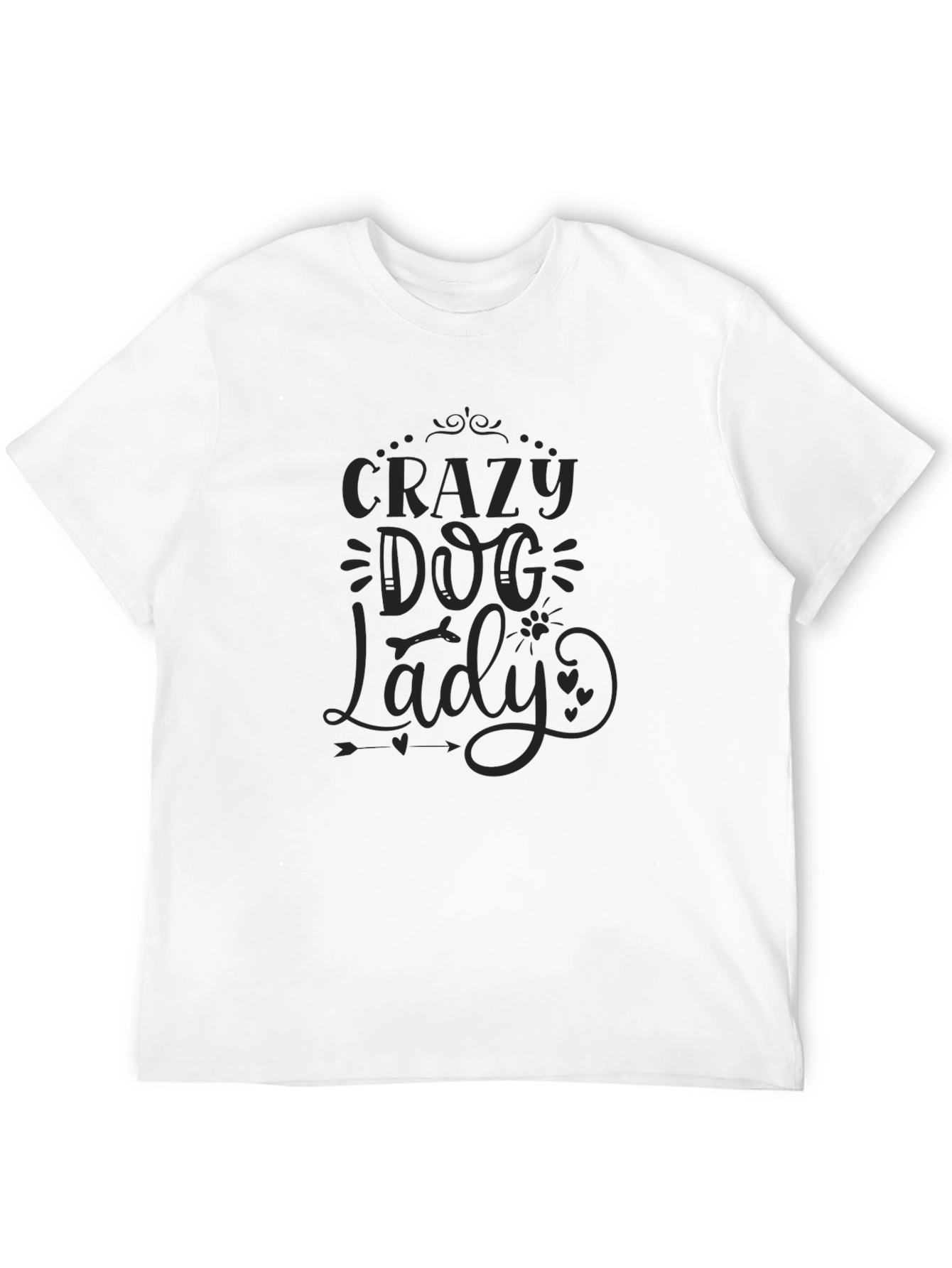 Crazy Dog Lady Graphic Tee - Classic Black T-Shirt