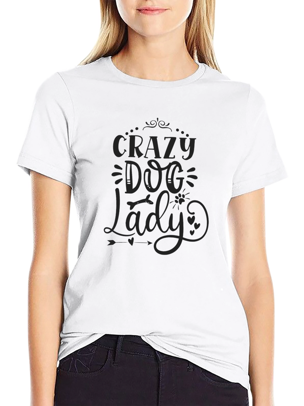 Crazy Dog Lady Graphic Tee - Classic Black T-Shirt