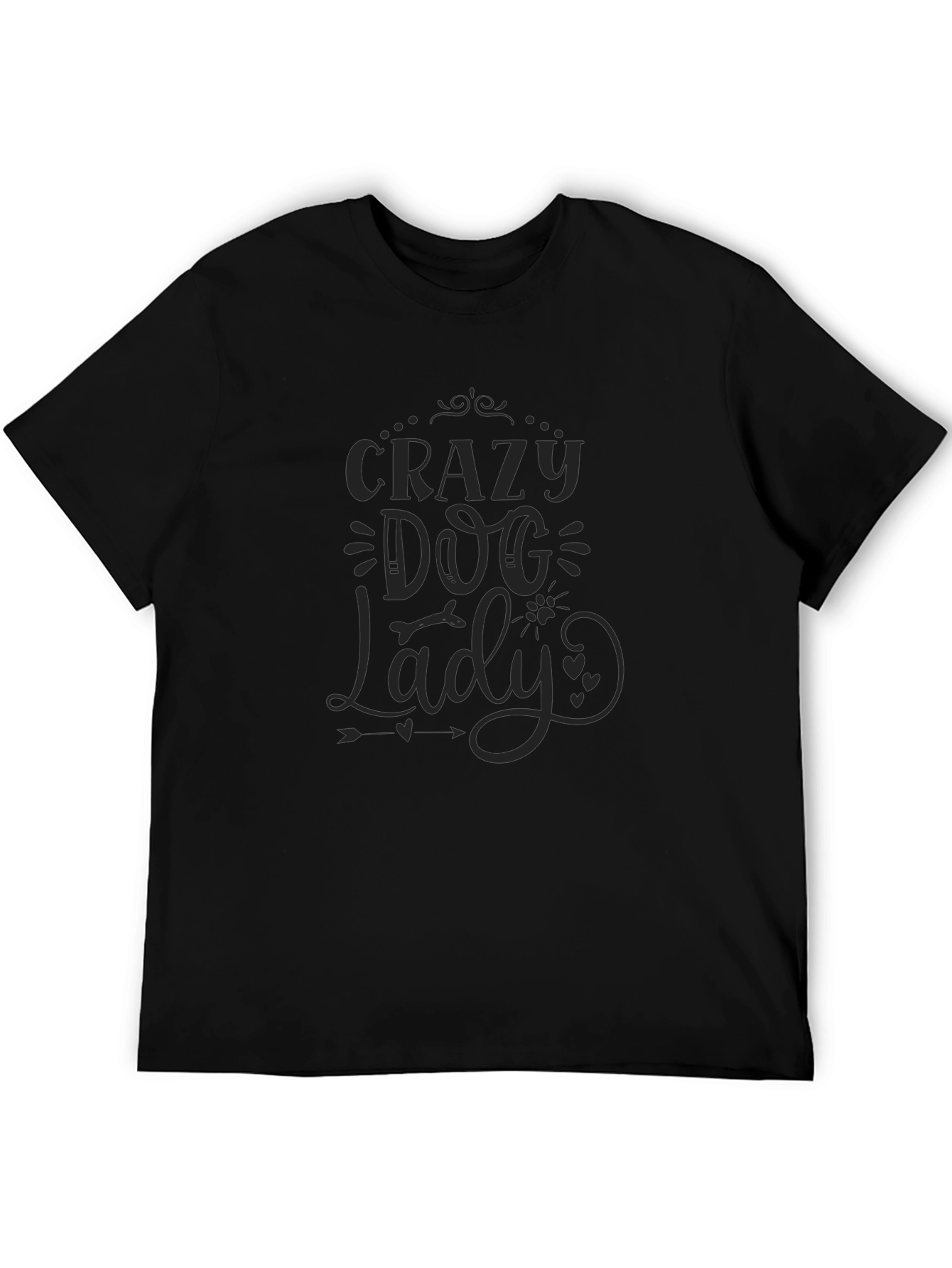 Crazy Dog Lady Graphic Tee - Classic Black T-Shirt