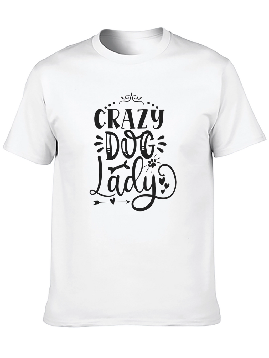 Crazy Dog Lady Graphic Tee - Classic Black T-Shirt