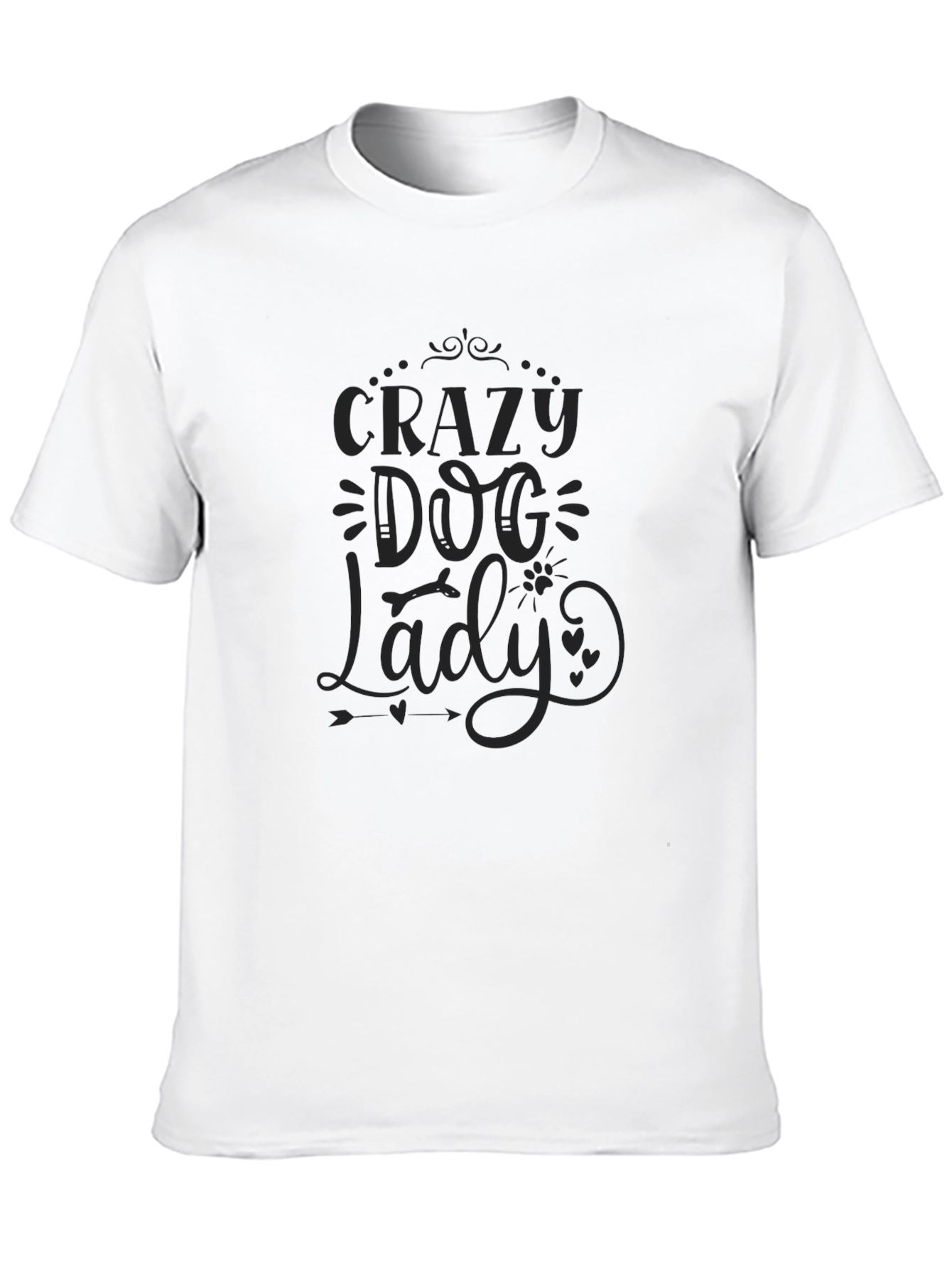 Crazy Dog Lady Graphic Tee - Classic Black T-Shirt