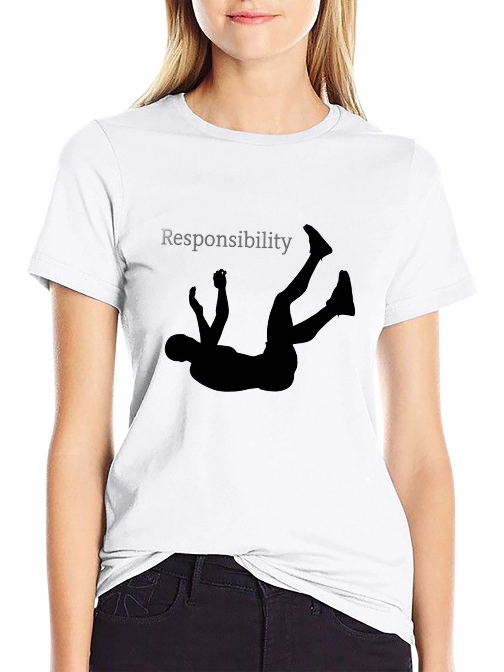 Responsibility Falling Graphic Tee - Black