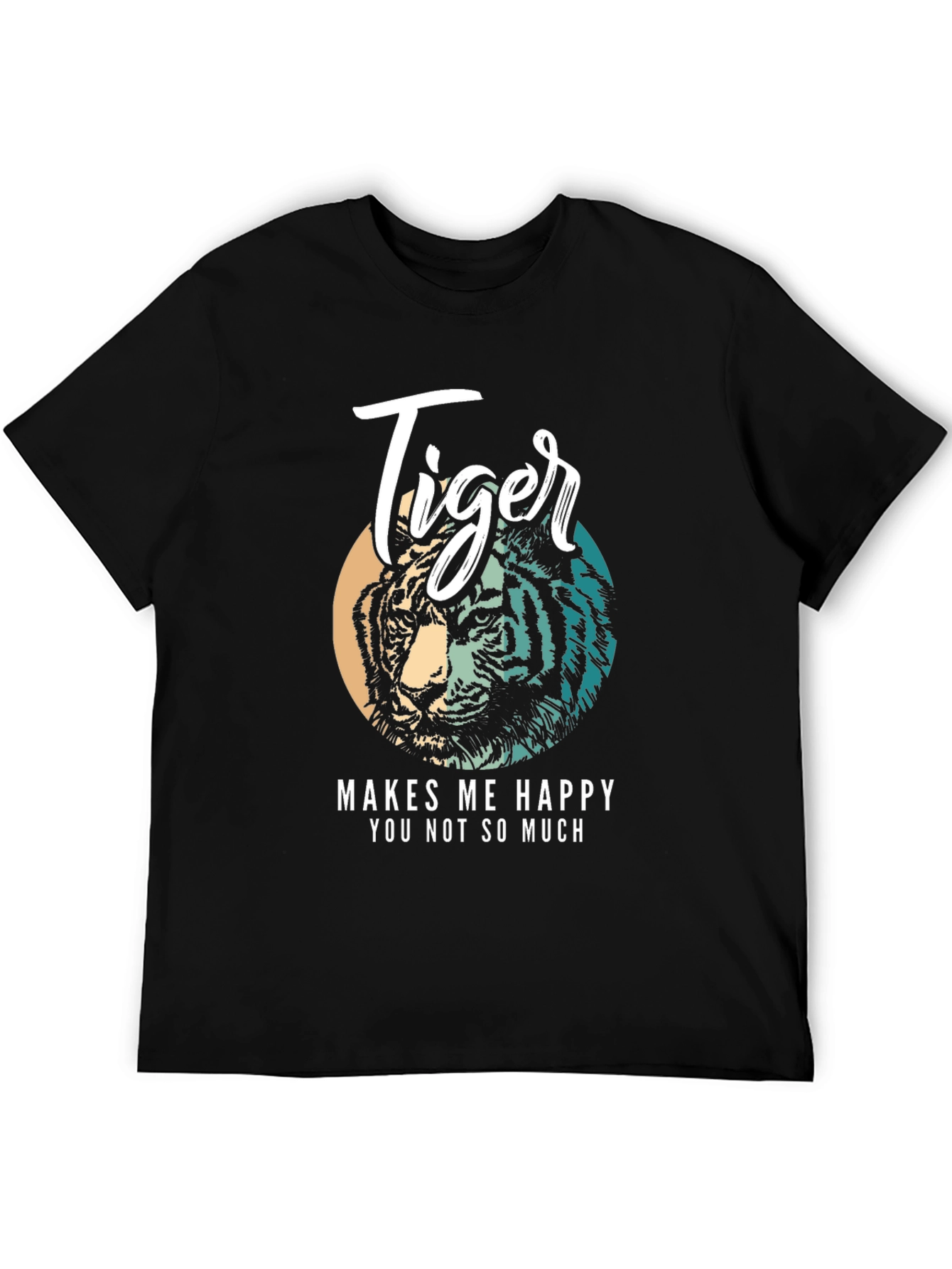 Tiger Graphic Tee - Makes Me Happy Black Shirt