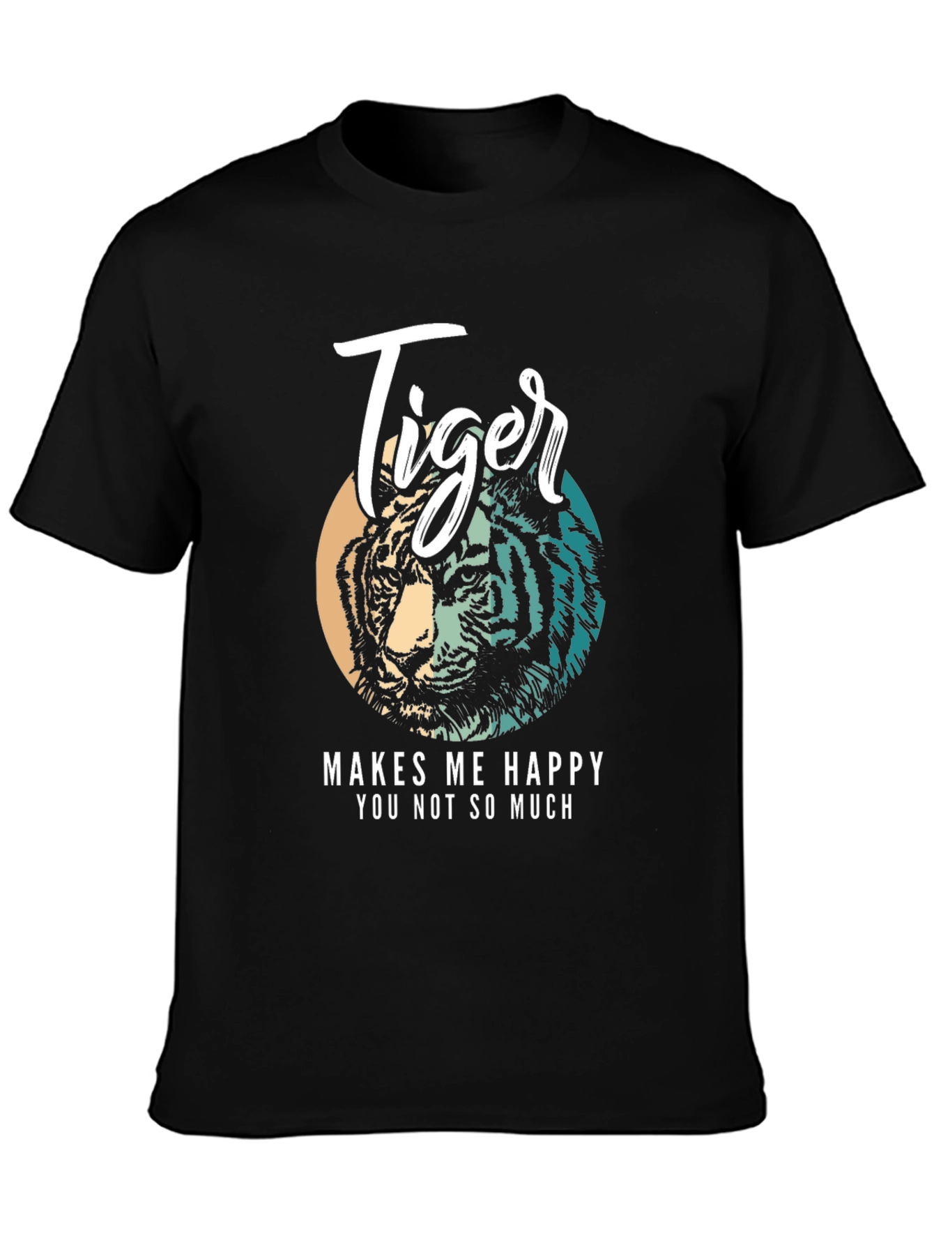 Tiger Graphic Tee - Makes Me Happy Black Shirt