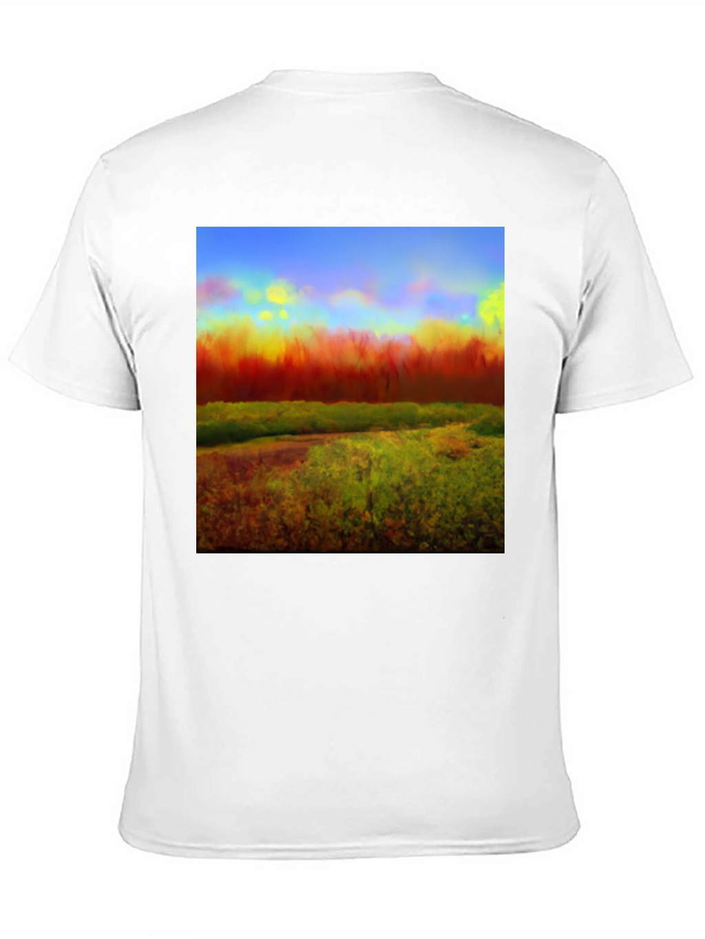 Abstract Landscape Graphic Tee - Black Cotton Blend
