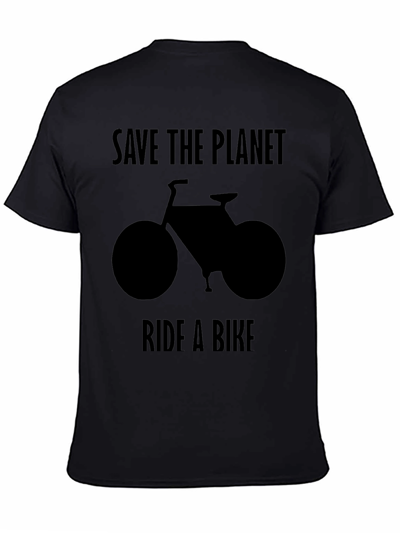 Save the Planet Ride a Bike Black T-Shirt