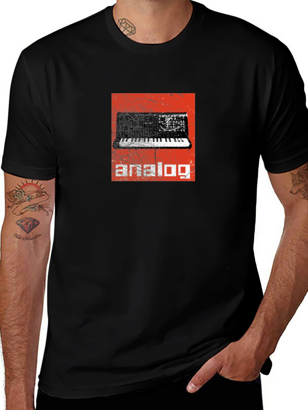 Analog Synth Black T-Shirt - Retro Music Tee