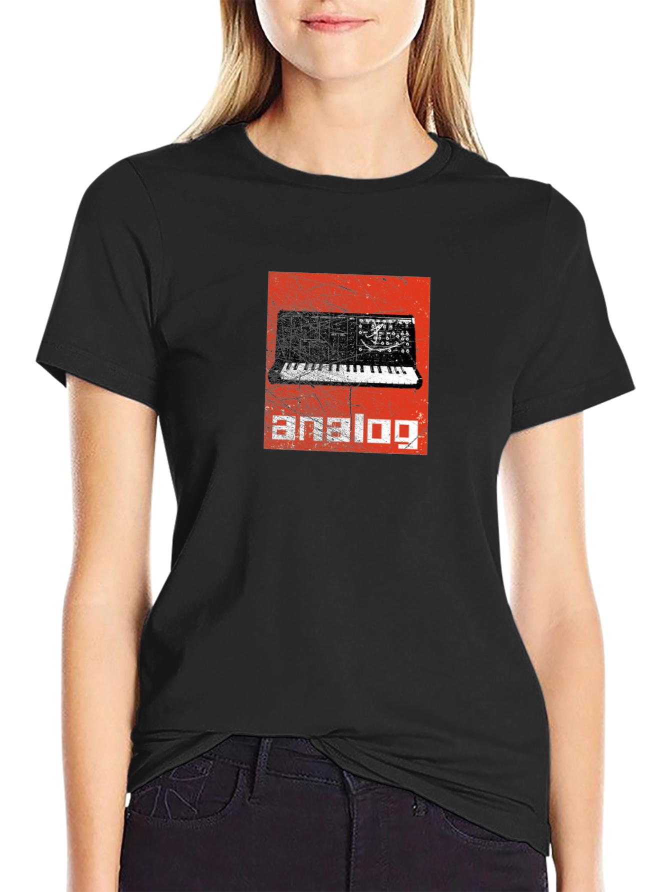 Analog Synth Black T-Shirt - Retro Music Tee