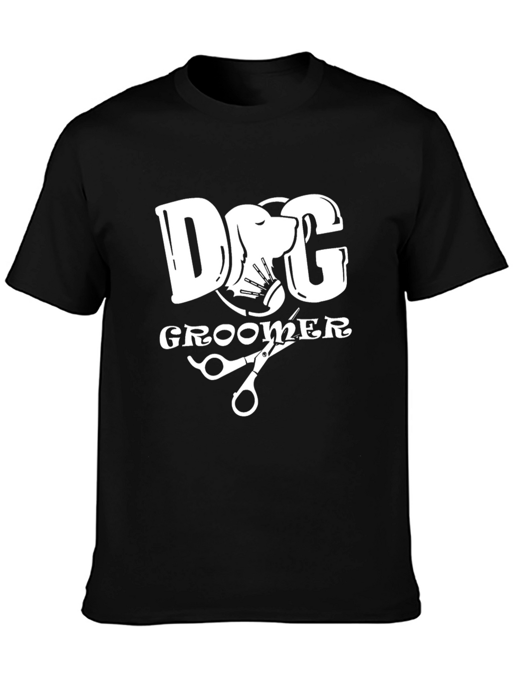 Dog Groomer Graphic Tee - Black Cotton T-Shirt