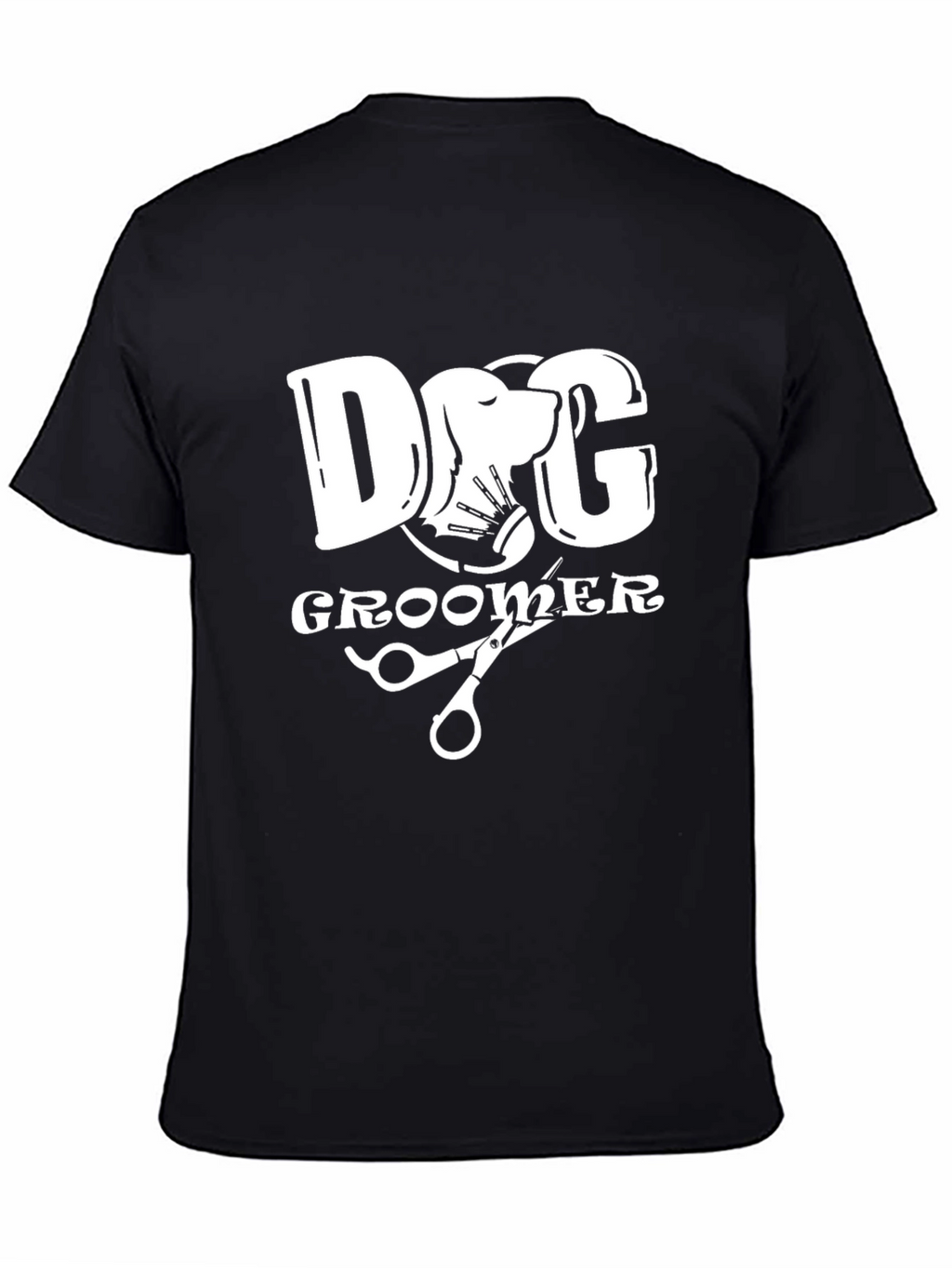 Dog Groomer Graphic Tee - Black Cotton T-Shirt