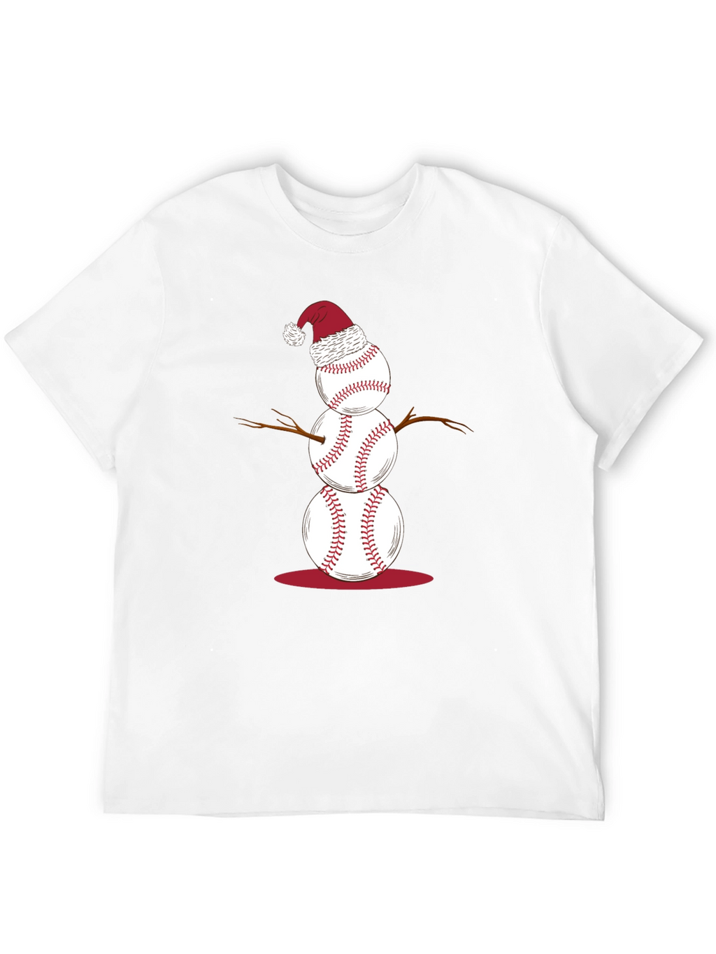 Baseball Snowman T-Shirt - Holiday Fun!