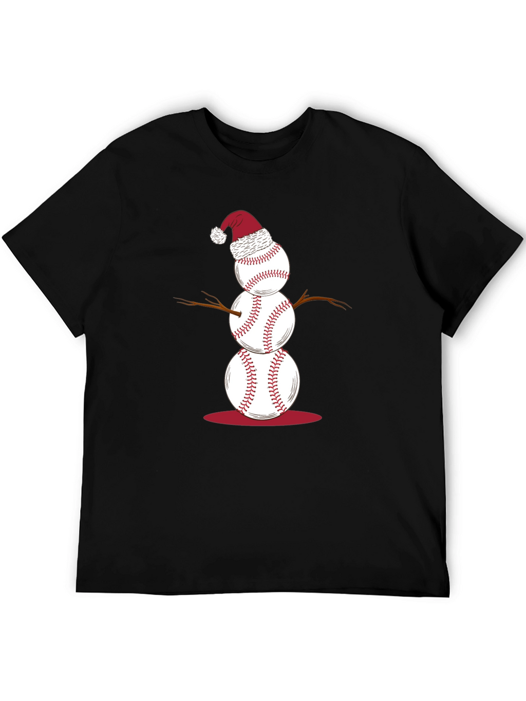 Baseball Snowman T-Shirt - Holiday Fun!