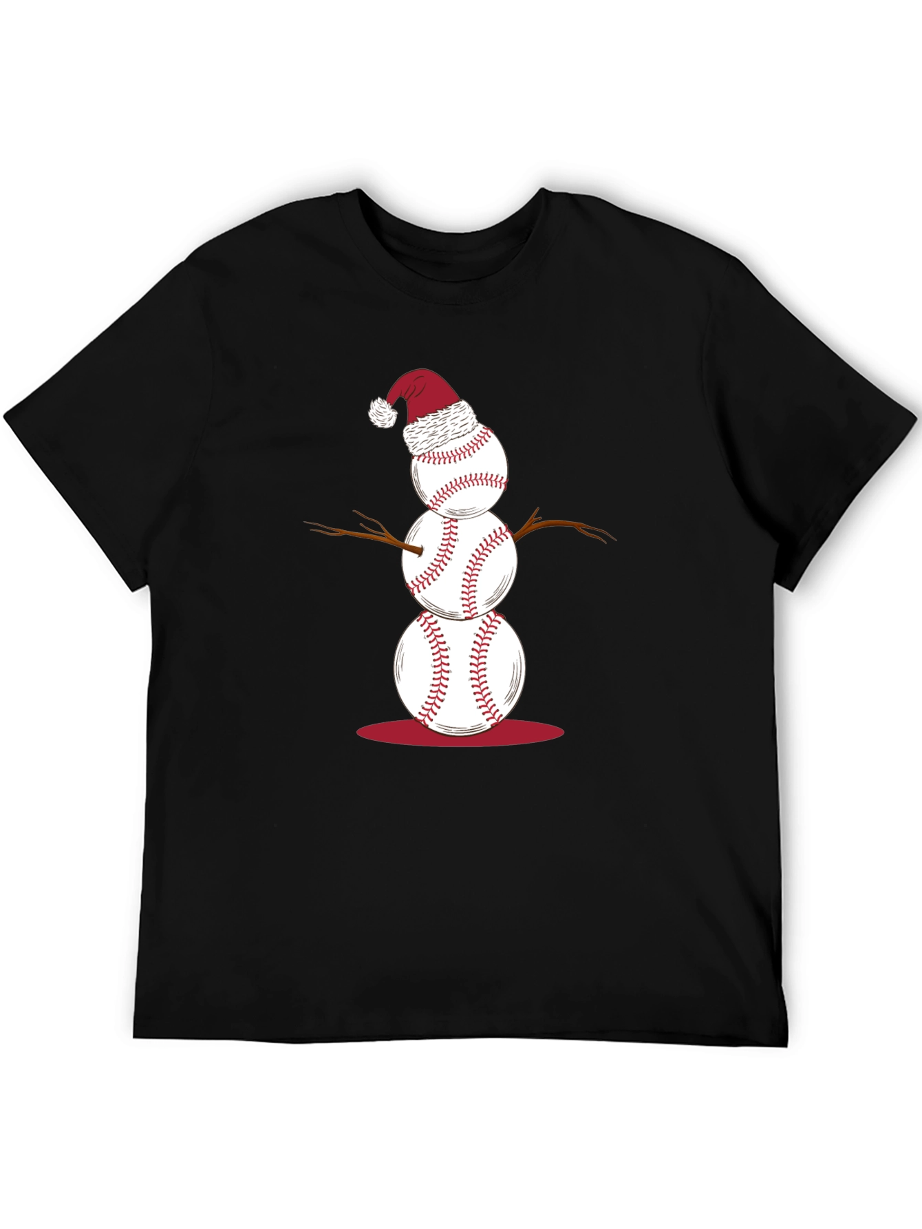 Baseball Snowman T-Shirt - Holiday Fun!