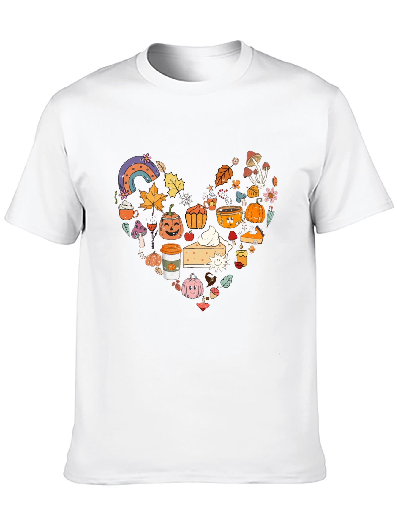 Fall Theme Heart Graphic T-Shirt