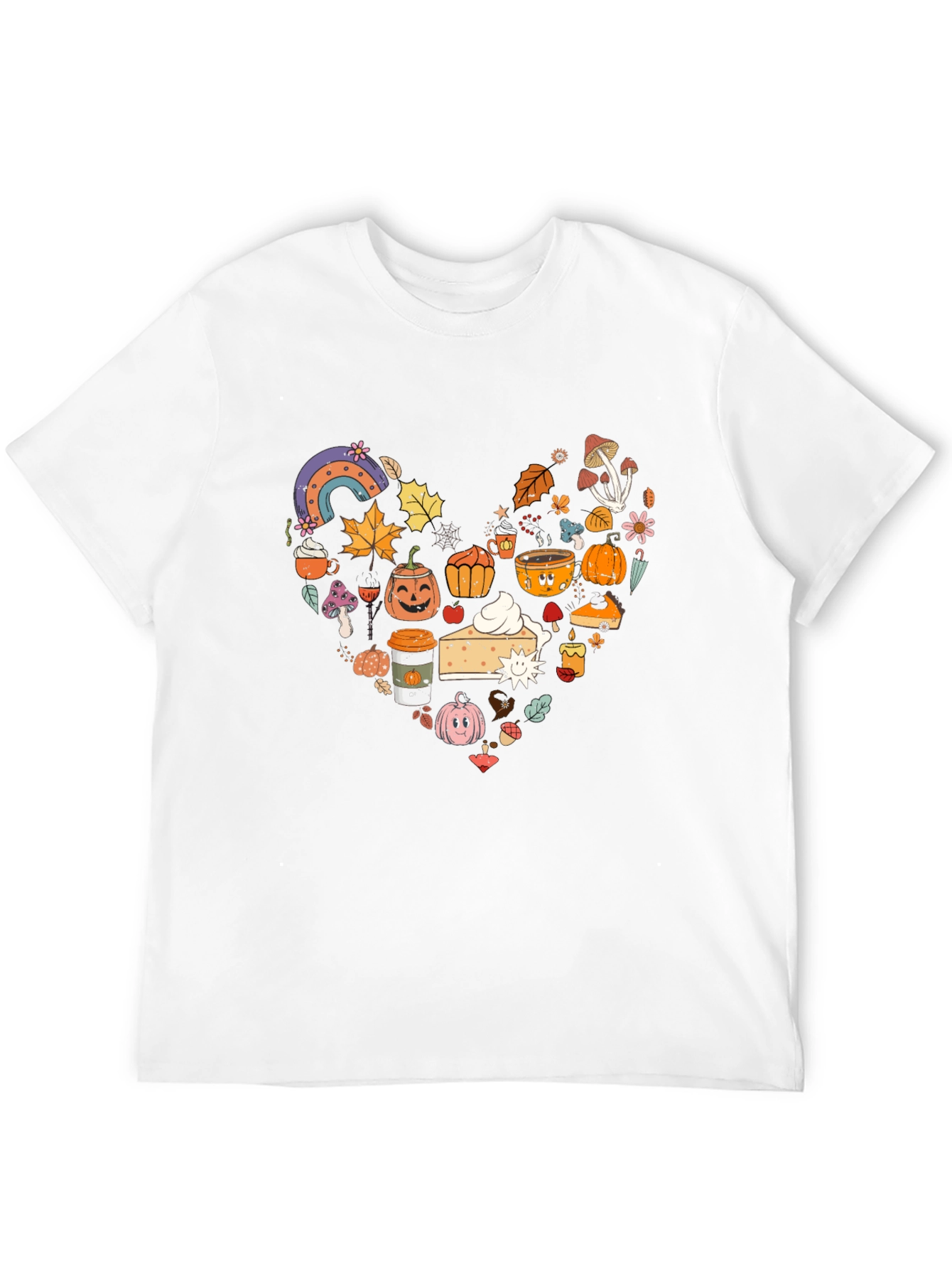 Fall Theme Heart Graphic T-Shirt