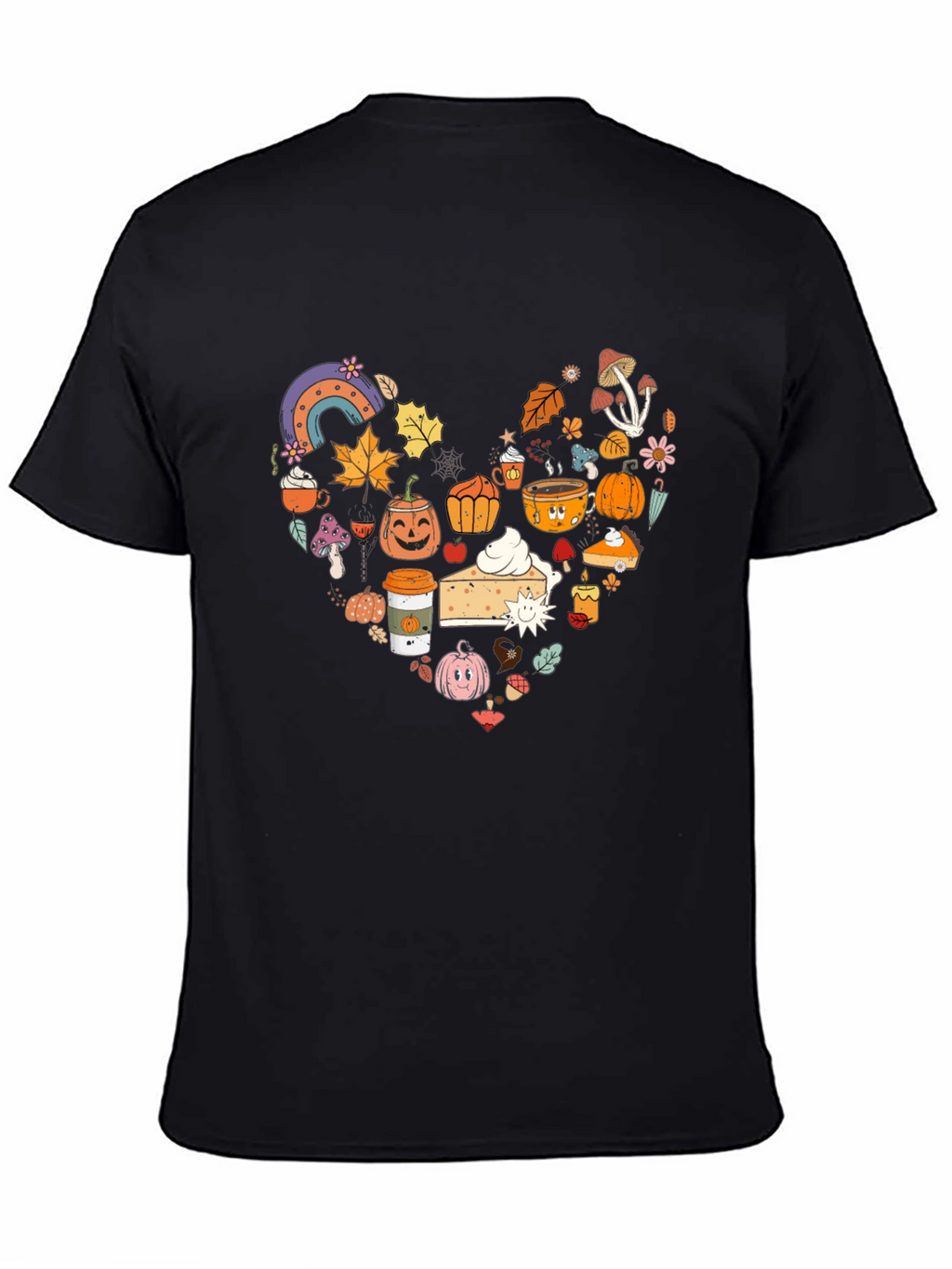 Fall Theme Heart Graphic T-Shirt