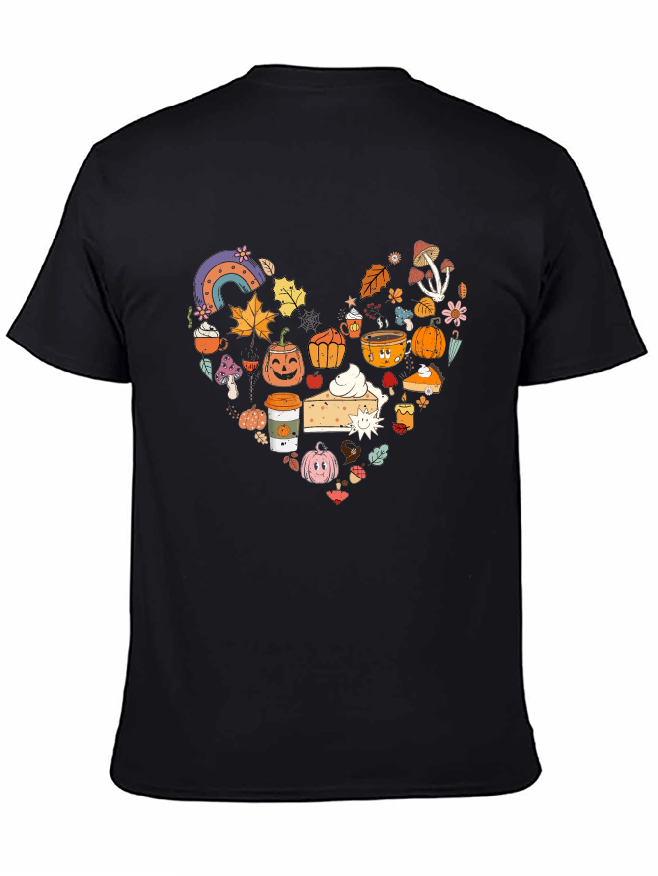 Fall Theme Heart Graphic T-Shirt